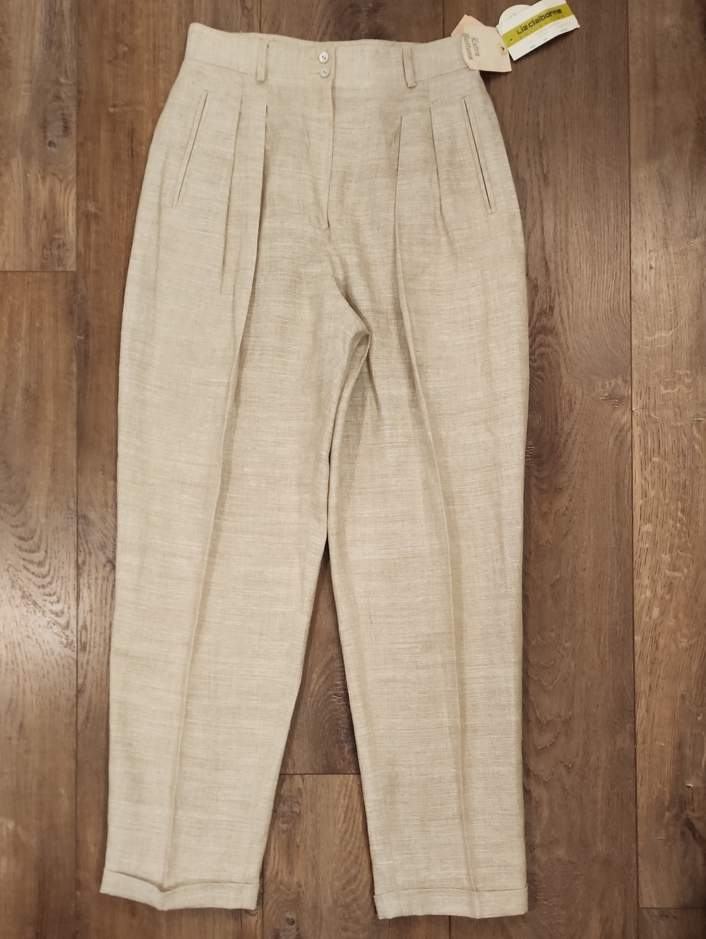 Vintage Deadstock Liz Claiborne Collection Trousers Linen Pants Union Made sz 6